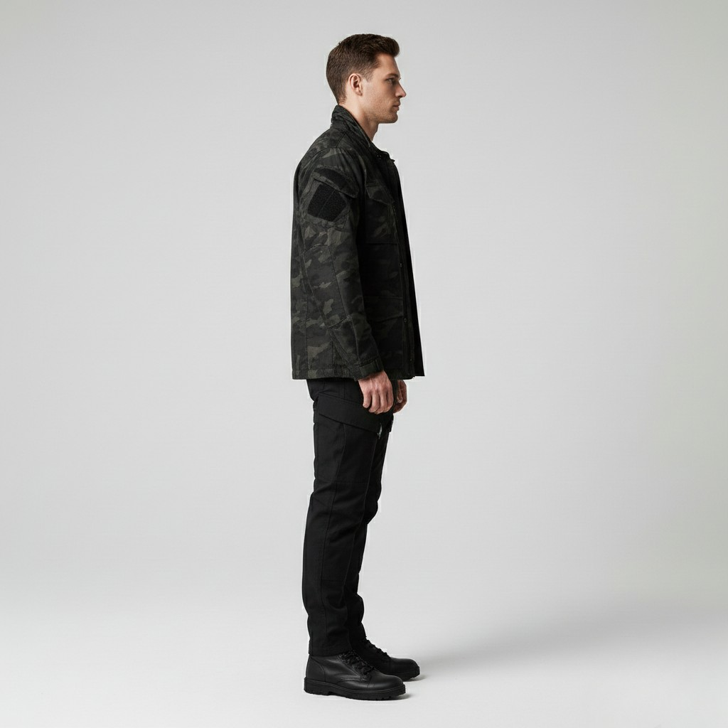 Veste à motif camouflage style utilitaire pour homme