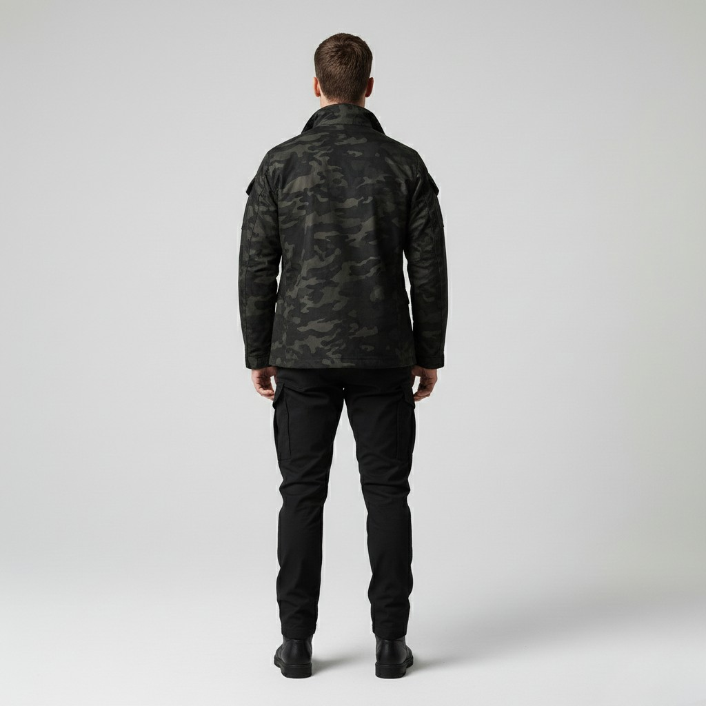 Veste à motif camouflage style utilitaire pour homme