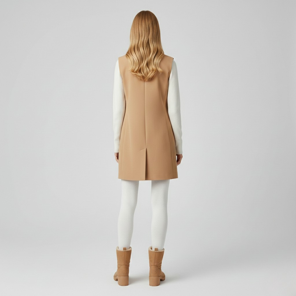 Gilet à boutonnage croisé sans manches pour femme