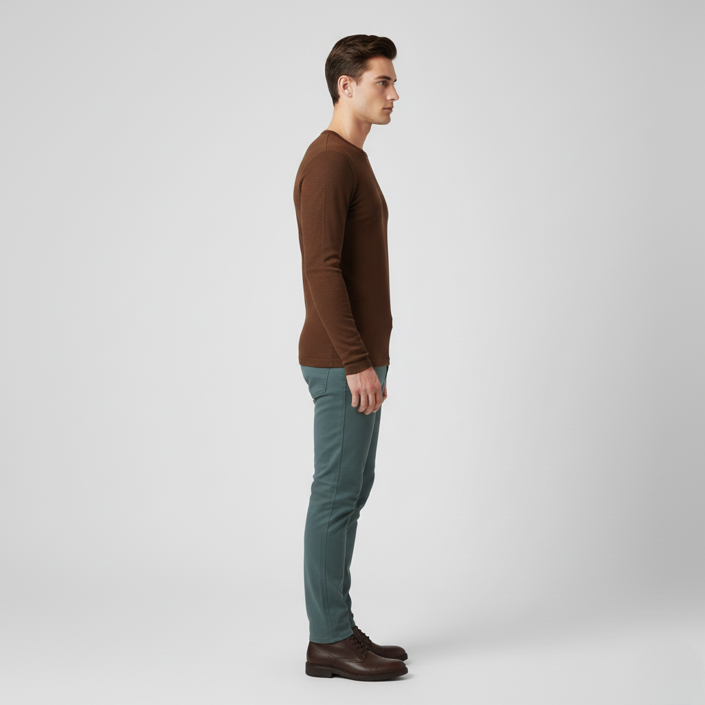 Pull à manches longues à texture apparente pour homme