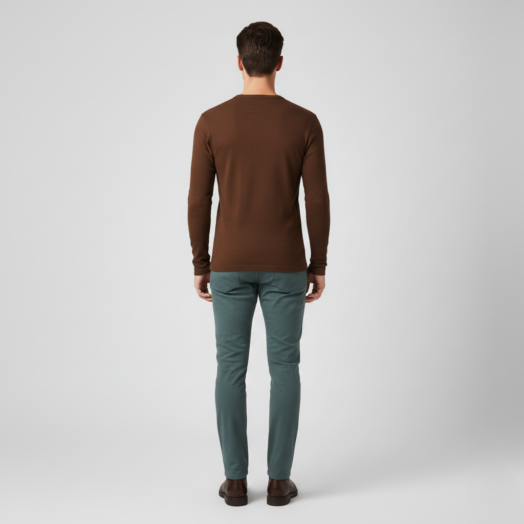 Pull à manches longues à texture apparente pour homme