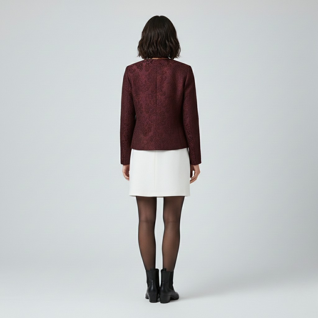 Veste à coupe courte à texture apparente pour femme