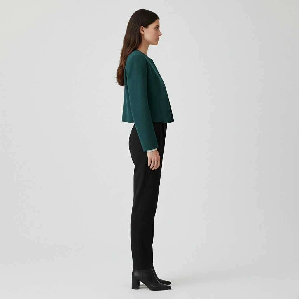 Veste à coupe courte à coupe tailleur pour femme