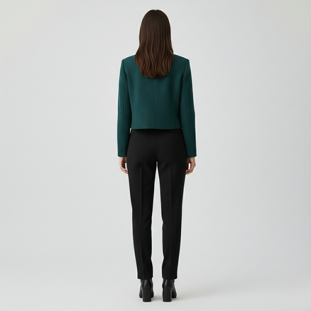 Veste à coupe courte à coupe tailleur pour femme