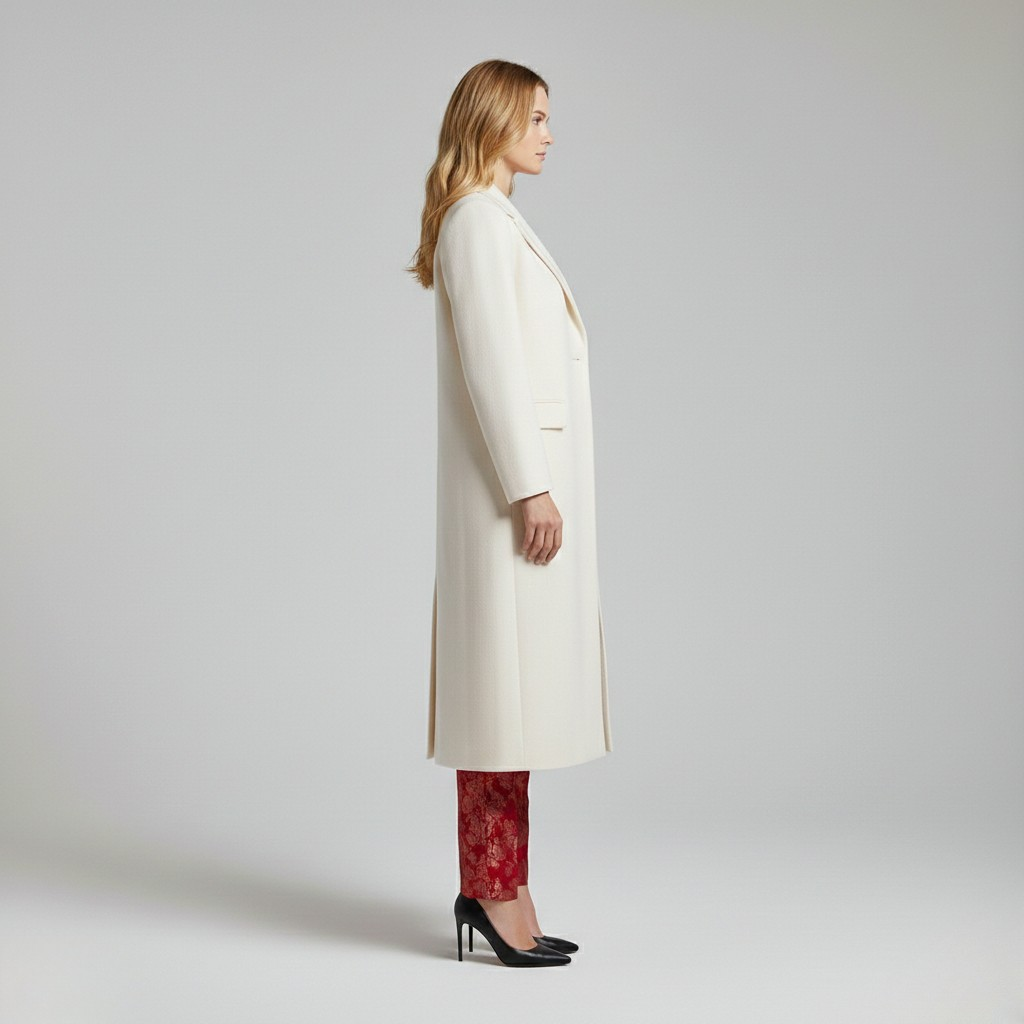 Manteau à coupe longue à coupe tailleur pour femme