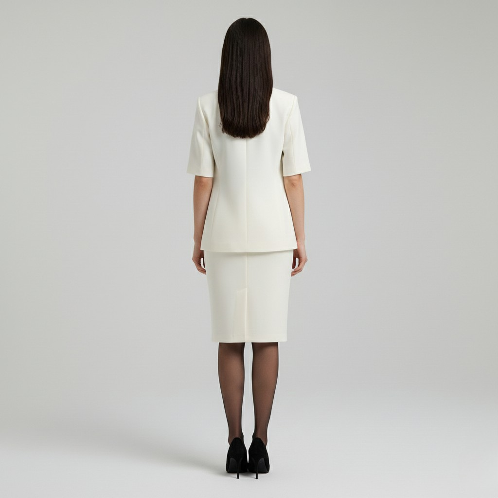 Ensemble à manches courtes à coupe tailleur pour femme