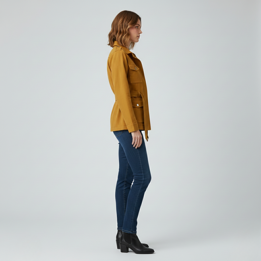 Veste avec ceinture style utilitaire pour femme