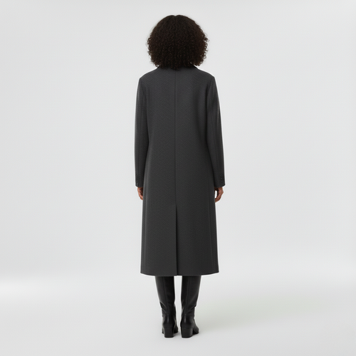 Manteau à coupe longue à coupe tailleur pour femme