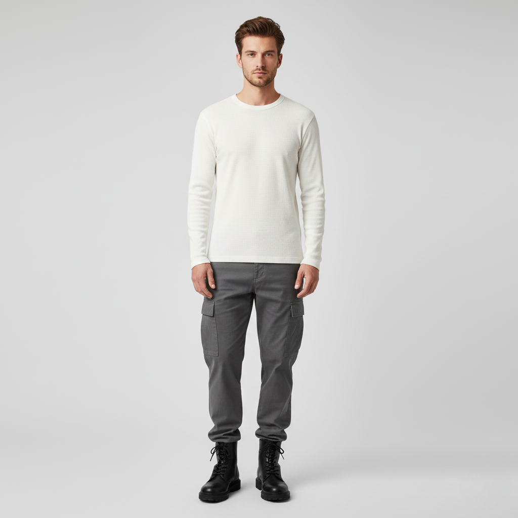 Pull à manches longues en maille pour homme