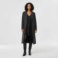 Manteau à coupe longue à coupe tailleur pour femme